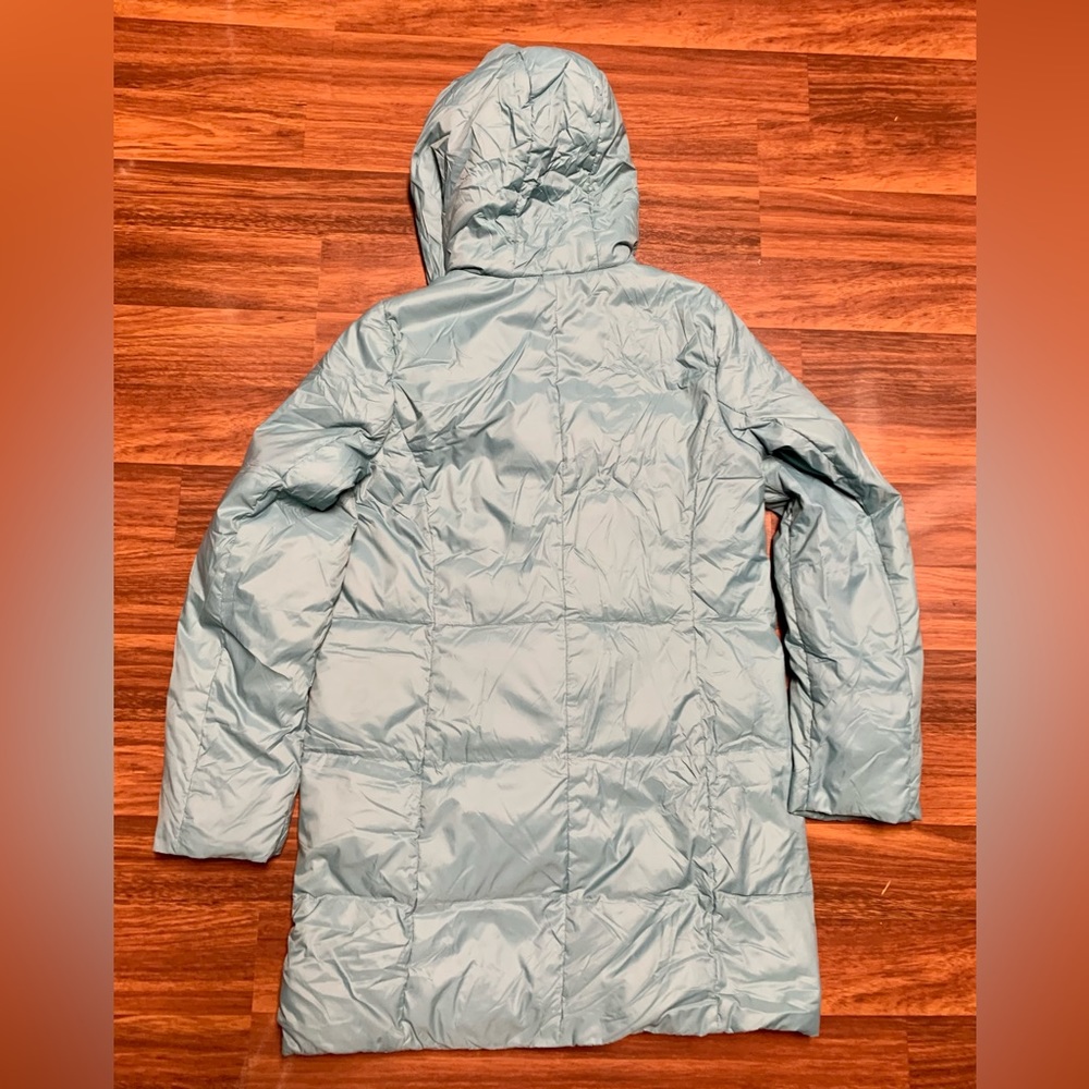 J. Jill Emerson Down Puffer Jacket Hood Jacket Blue Topaz Size M Tall EUC - Picture 10 of 10